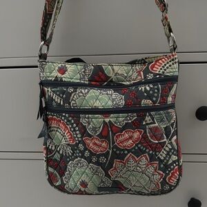 Vera Bradley Gray, Cream and Red Crossbody Bag w